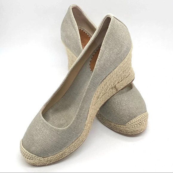 J. Crew Neutral Jute Wedges Gray and Tan Size 8 - Picture 6 of 10